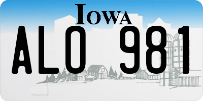 IA license plate ALO981