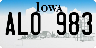 IA license plate ALO983