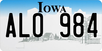 IA license plate ALO984