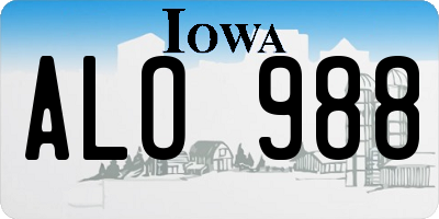 IA license plate ALO988