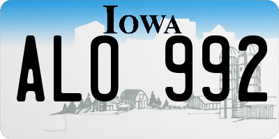 IA license plate ALO992