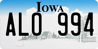 IA license plate ALO994
