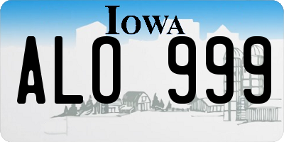IA license plate ALO999
