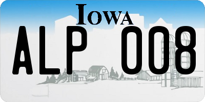 IA license plate ALP008