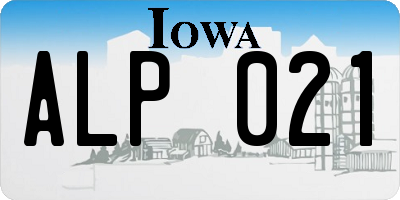 IA license plate ALP021