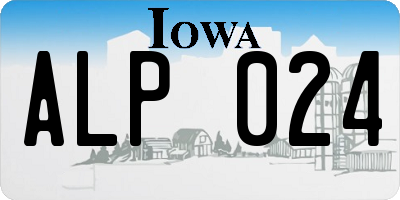 IA license plate ALP024