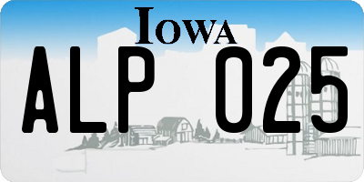 IA license plate ALP025