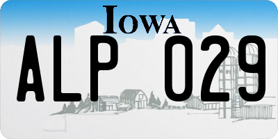 IA license plate ALP029