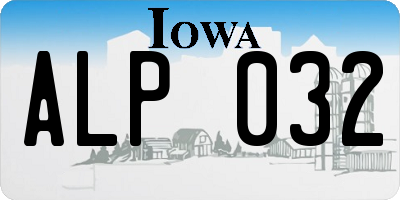IA license plate ALP032