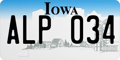 IA license plate ALP034