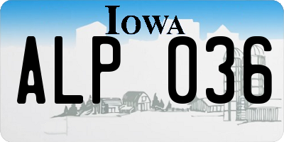 IA license plate ALP036