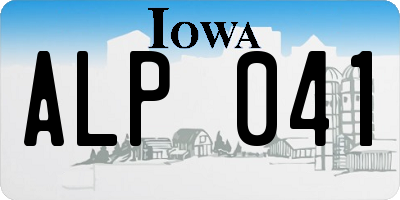 IA license plate ALP041