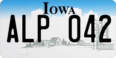 IA license plate ALP042