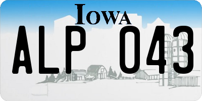 IA license plate ALP043