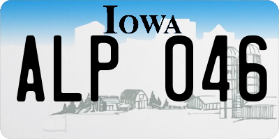 IA license plate ALP046