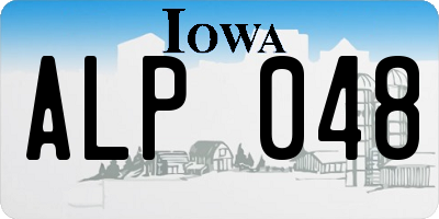 IA license plate ALP048