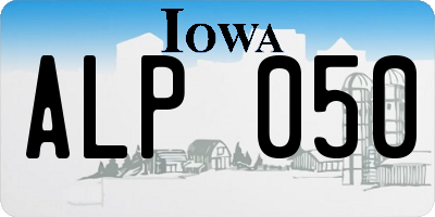 IA license plate ALP050