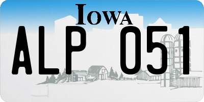IA license plate ALP051