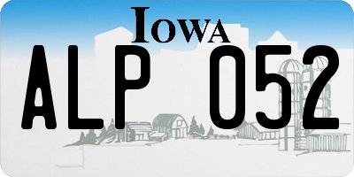 IA license plate ALP052