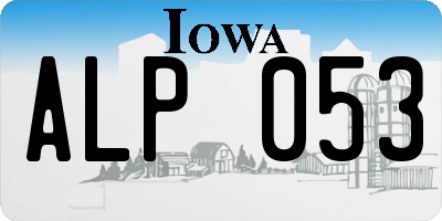 IA license plate ALP053