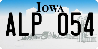 IA license plate ALP054