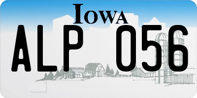 IA license plate ALP056