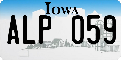 IA license plate ALP059