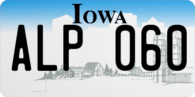 IA license plate ALP060