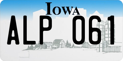 IA license plate ALP061
