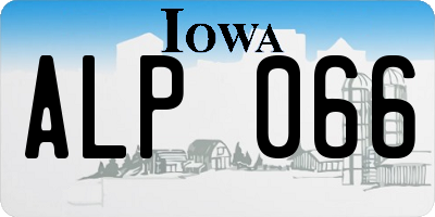 IA license plate ALP066