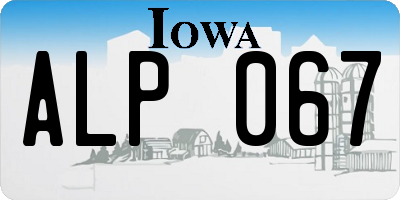 IA license plate ALP067