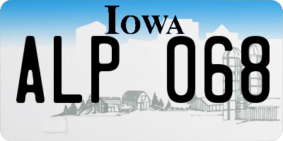 IA license plate ALP068