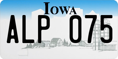 IA license plate ALP075