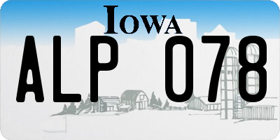 IA license plate ALP078