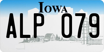 IA license plate ALP079
