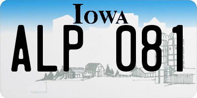 IA license plate ALP081