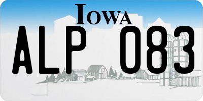 IA license plate ALP083