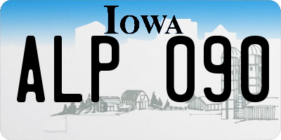 IA license plate ALP090