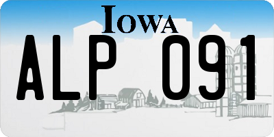 IA license plate ALP091