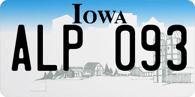 IA license plate ALP093