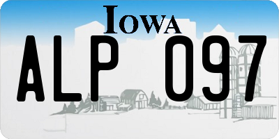 IA license plate ALP097