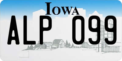 IA license plate ALP099