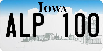 IA license plate ALP100