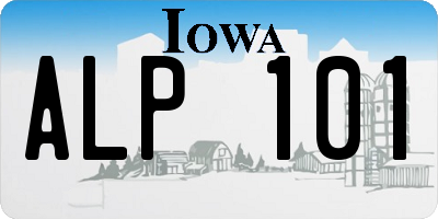 IA license plate ALP101