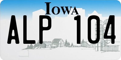 IA license plate ALP104