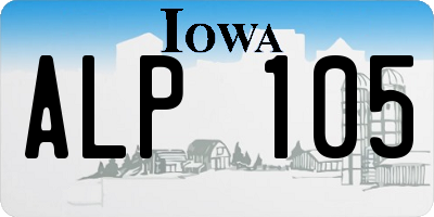 IA license plate ALP105