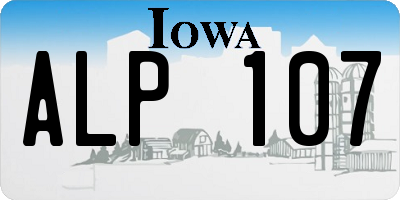 IA license plate ALP107