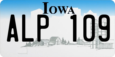 IA license plate ALP109
