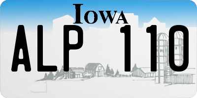 IA license plate ALP110