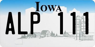 IA license plate ALP111